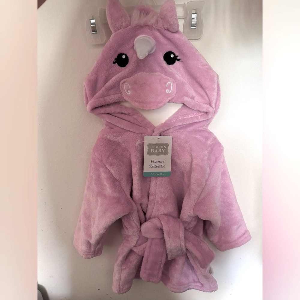 Hudson Baby Unicorn Bathrobe, 0-9 months